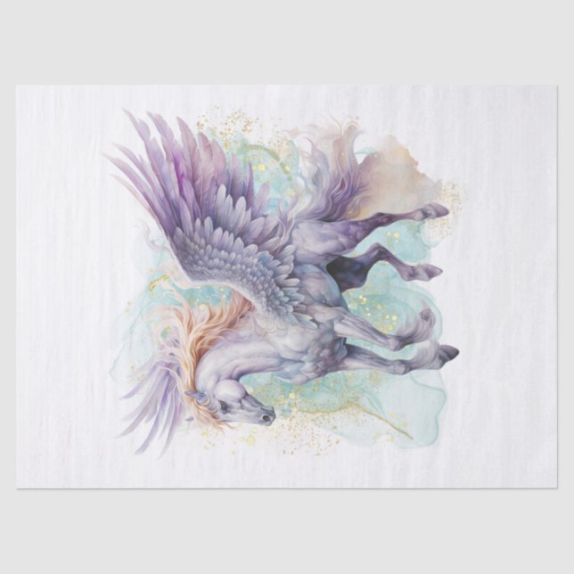 Pegasus Watercolor Decoupage Tissue Paper Seidenpapier (Vorderseite)