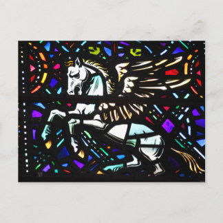 Pegasus Winged Horse verkettete Glass Fantasy Postkarte