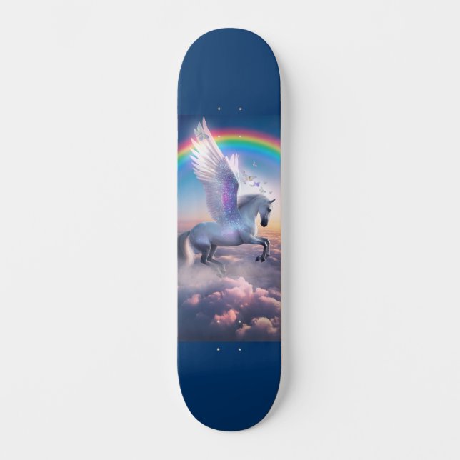 Pegasus with Rainbow Skateboard (Vorderseite)