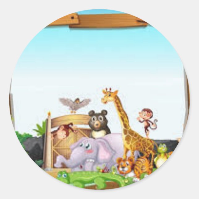 PEGATINA ANIMALES DE LA SELVA RUNDER AUFKLEBER (Vorderseite)