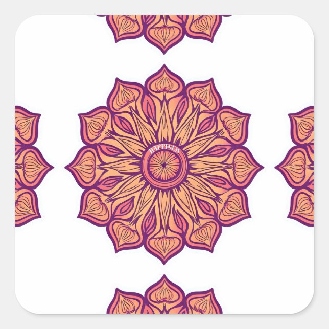 Pegatina con diseño de mandala quadratischer aufkleber (Vorderseite)