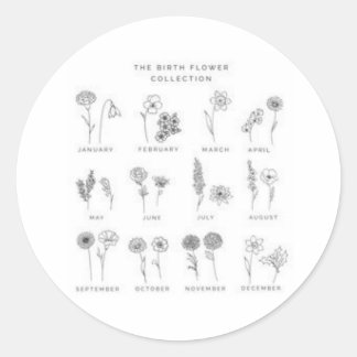 pegatina con la flor de cada mes runder aufkleber