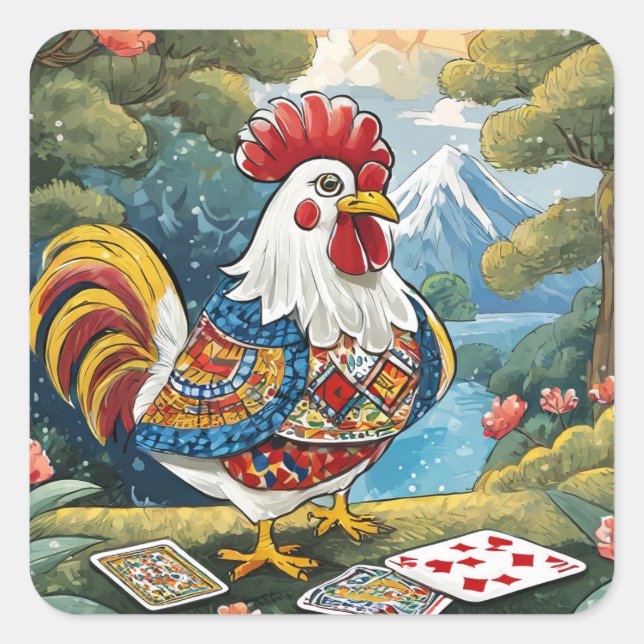 Pegatina de polo quadratischer aufkleber (Vorderseite)