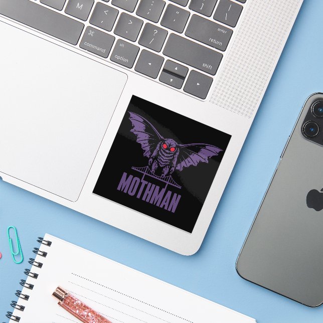 Pegatina de vinilo con forma personalizada mothman aufkleber (Laptop mit iPhone)