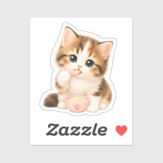 Pegatina Gatito Kawaii Adorable Aufkleber