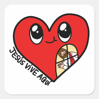 Pegatina Jesús vive aquí Edificaturas  Quadratischer Aufkleber