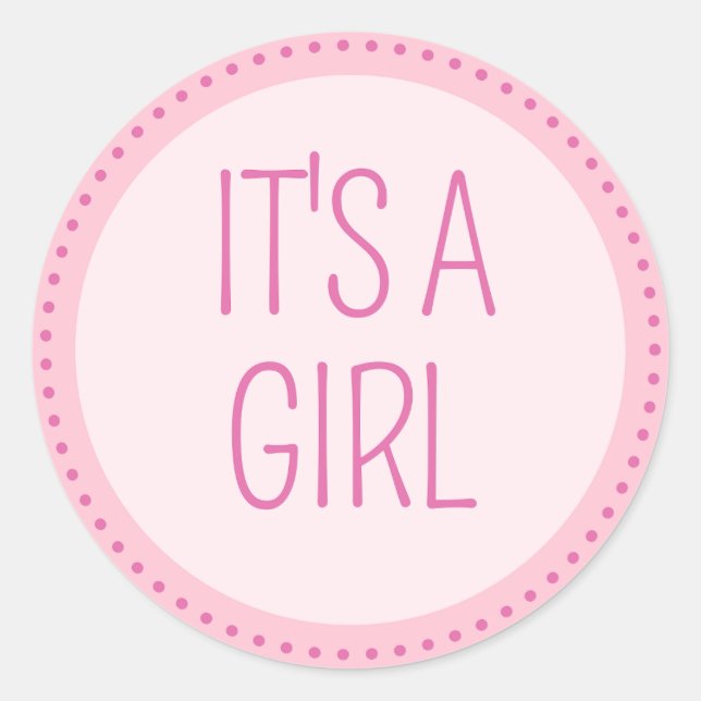 Pegatina para Baby Shower para niña Runder Aufkleber (Vorderseite)