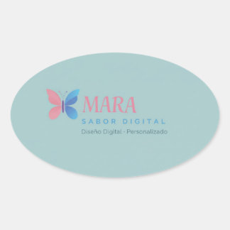 Pegatina personalizada con diseño moderno ovaler aufkleber