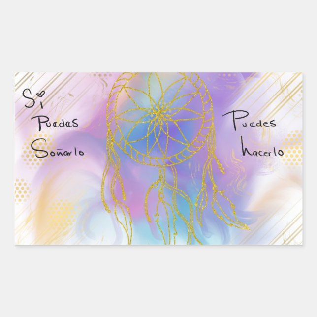 Pegatina puedes hacerlo  rechteckiger aufkleber (Vorderseite)