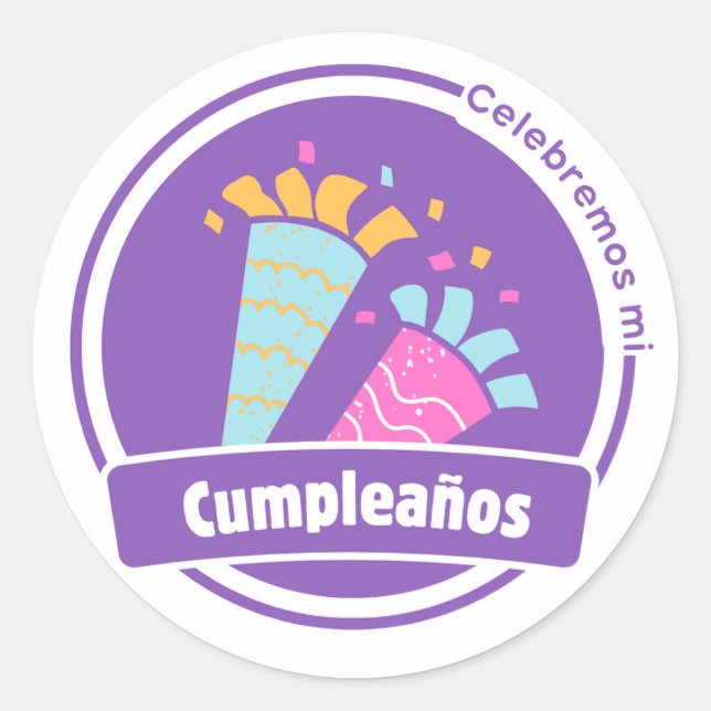 Pegatina redonda de celebracion runder aufkleber (Vorderseite)