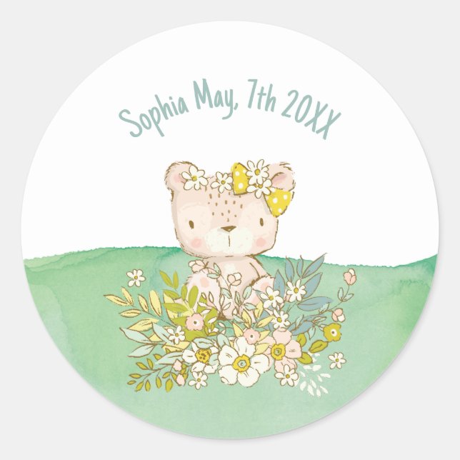 Pegatina redonda de la colección Little Bear Runder Aufkleber (Vorderseite)