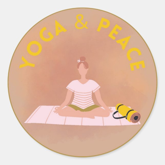 Pegatina/Sticker  de Yoga con Frase Inspiradora Runder Aufkleber (Vorderseite)