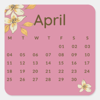Pegatinas mes del año - April (S'F) *2022 Quadratischer Aufkleber