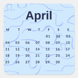 Pegatinas mes del año - April (S'K) *2022 Quadratischer Aufkleber