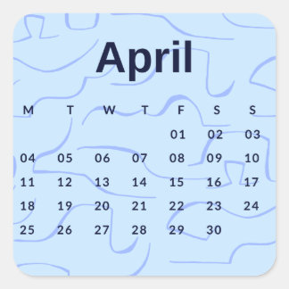 Pegatinas mes del año - April (S'K) *2022 Quadratischer Aufkleber
