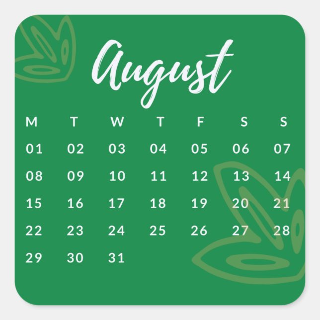 Pegatinas mes del año - August (S'G) *2022 Quadratischer Aufkleber (Vorderseite)