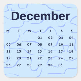 Pegatinas mes del año - December (S'K) *2022 Quadratischer Aufkleber