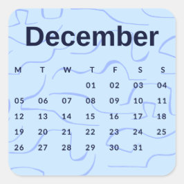 Pegatinas mes del año - December (S'K) *2022 Quadratischer Aufkleber