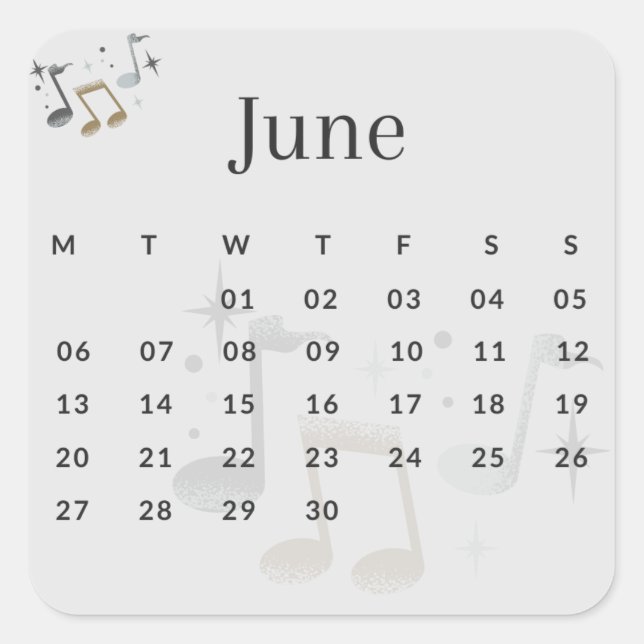 Pegatinas mes del año - June (S'I) *2022 Quadratischer Aufkleber (Vorderseite)