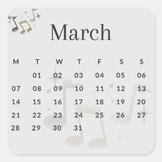 Pegatinas mes del año - March (S'I) *2022 Quadratischer Aufkleber