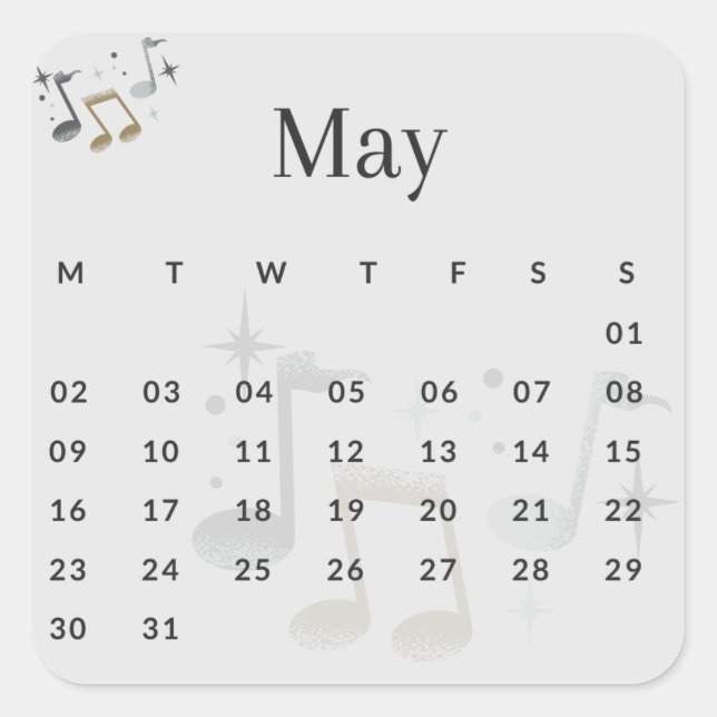 Pegatinas mes del año - May (S'I) *2022 Quadratischer Aufkleber (Vorderseite)