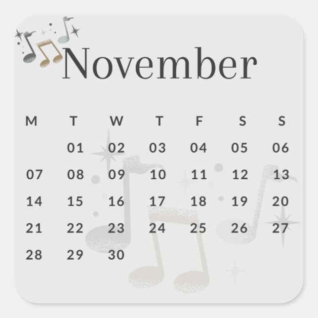 Pegatinas mes del año - November (S'I) *2022 Quadratischer Aufkleber (Vorderseite)