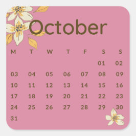 Pegatinas mes del año - October (S'F) *2022 Quadratischer Aufkleber