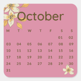 Pegatinas mes del año - October (S'F) *2022 Quadratischer Aufkleber
