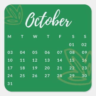 Pegatinas mes del año - October (S'G) *2022 Quadratischer Aufkleber