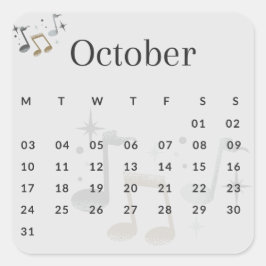 Pegatinas mes del año - October (S'I) *2022 Quadratischer Aufkleber