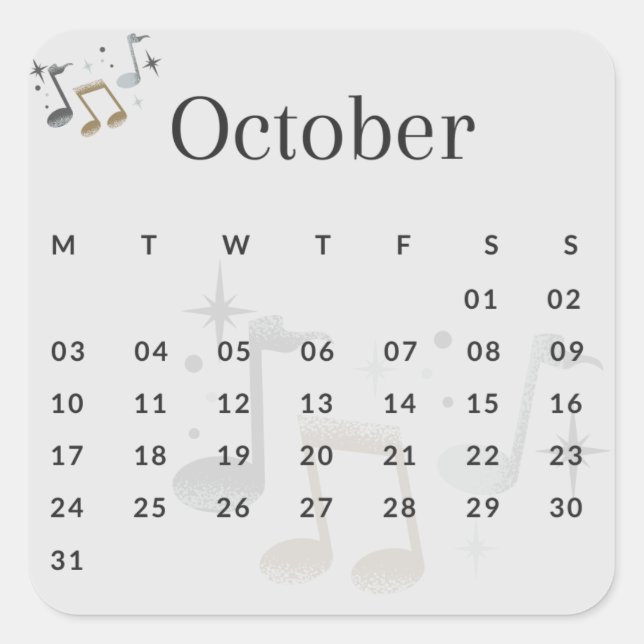 Pegatinas mes del año - October (S'I) *2022 Quadratischer Aufkleber (Vorderseite)
