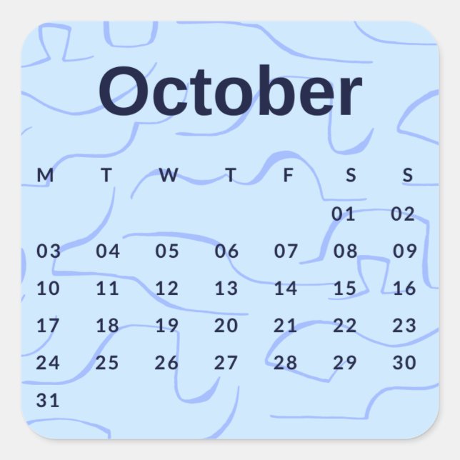 Pegatinas mes del año - October (S'K) *2022 Quadratischer Aufkleber (Vorderseite)