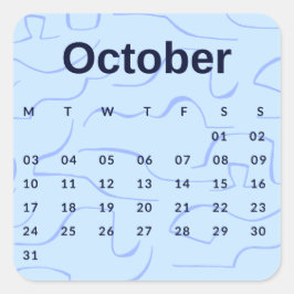 Pegatinas mes del año - October (S'K) *2022 Quadratischer Aufkleber