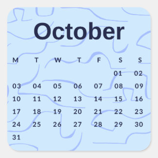 Pegatinas mes del año - October (S'K) *2022 Quadratischer Aufkleber