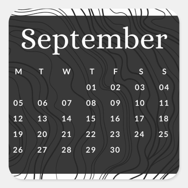 Pegatinas mes del año - September (S'B) Quadratischer Aufkleber (Vorderseite)
