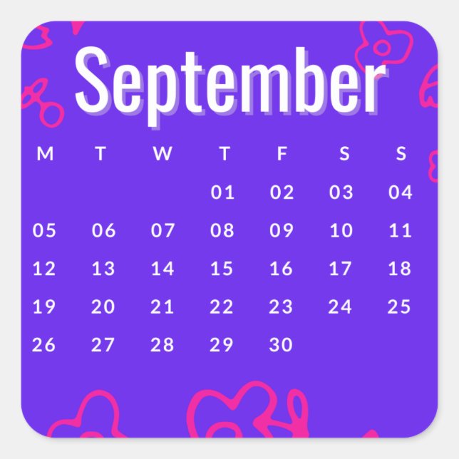 Pegatinas mes del año - September (S'C) Quadratischer Aufkleber (Vorderseite)