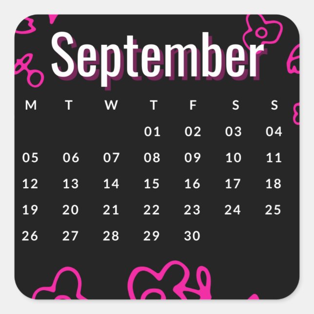 Pegatinas mes del año - September (S'D) Quadratischer Aufkleber (Vorderseite)