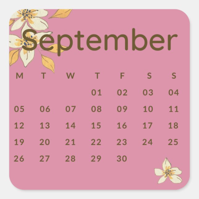 Pegatinas mes del año - September (S'F) *2022 Quadratischer Aufkleber (Vorderseite)