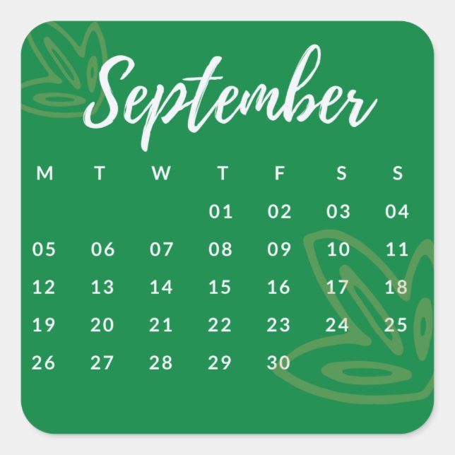 Pegatinas mes del año - September (S'G) *2022 Quadratischer Aufkleber (Vorderseite)