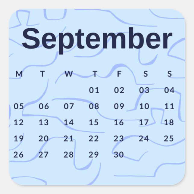 Pegatinas mes del año - September (S'K) *2022 Quadratischer Aufkleber (Vorderseite)