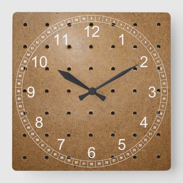 Pegboard Quadratische Wanduhr (Vorderseite)