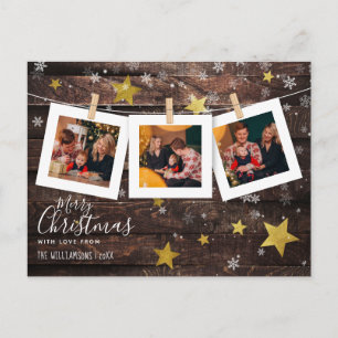 Pegger-Foto   Weihnachtsfeiertag mit Holz und Gold Postkarte