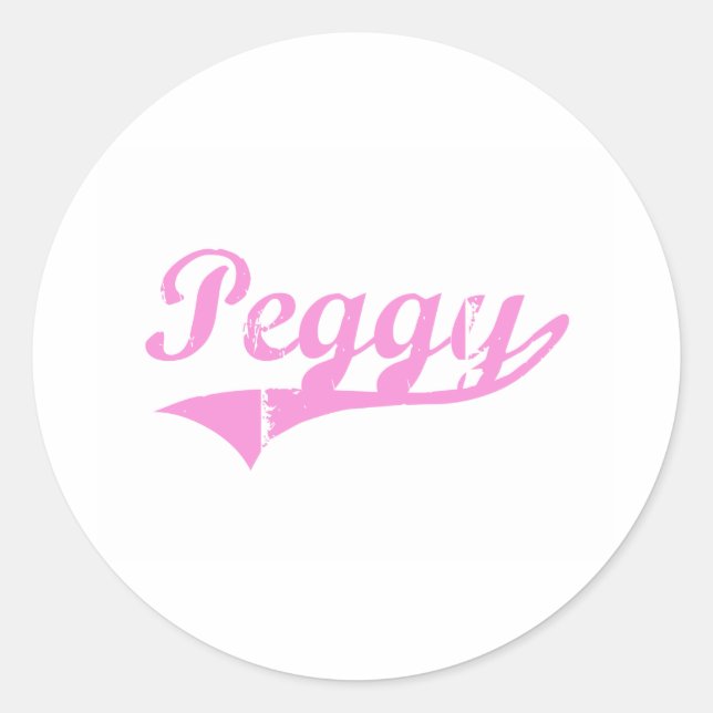 Peggy Classic Style Name Runder Aufkleber (Vorderseite)
