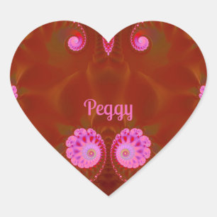 PEGGY COOL! ~ PINK SPIN ~ Helles Design ~ Herz-Aufkleber