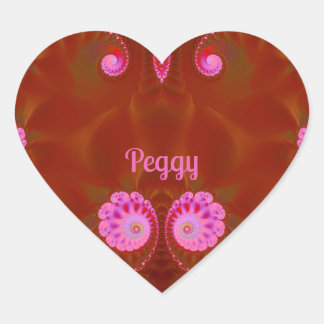 PEGGY COOL! ~ PINK SPIN ~ Helles Design ~ Herz-Aufkleber