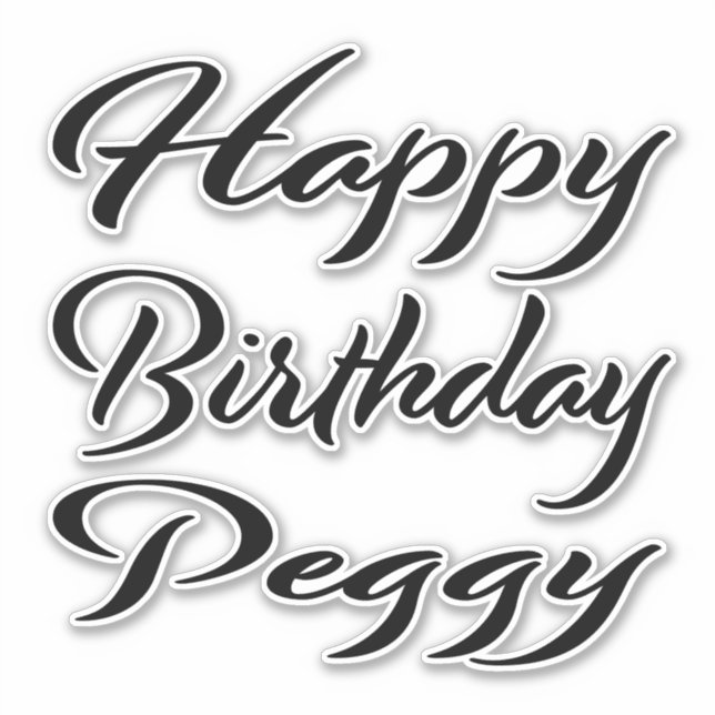 Peggy Name Vorname black Sticker Geburtstag (Vorderseite)