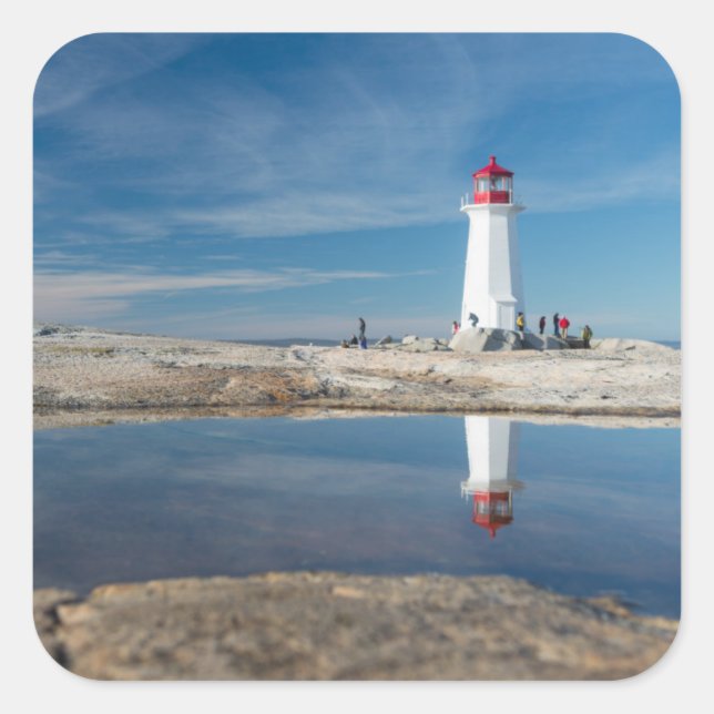Peggy's Cove Lighthouse | Kanada Quadratischer Aufkleber (Vorderseite)