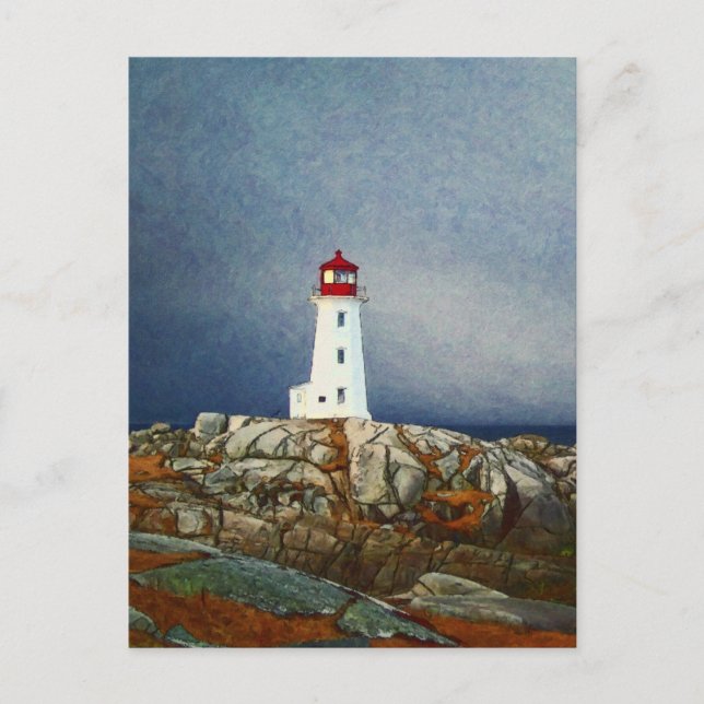 Peggys Cove Lighthouse Nova Scotia Canada Art Card Postkarte (Vorderseite)