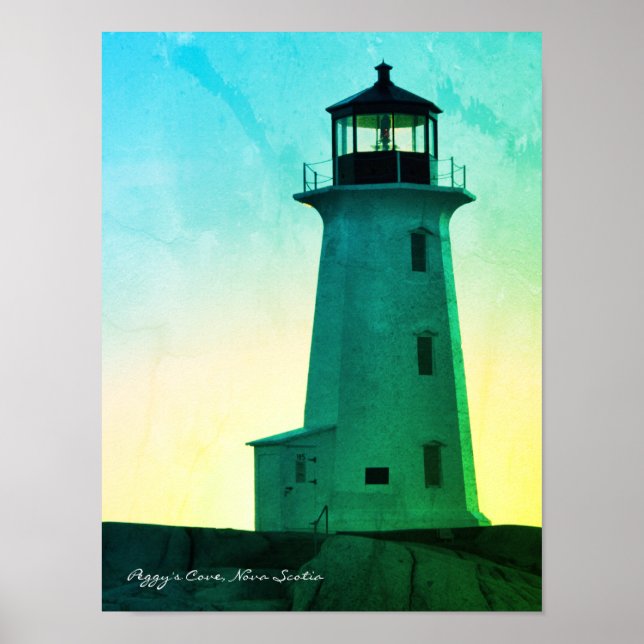 Peggy's Cove Lighthouse Route Nova Scotia Postcar Poster (Vorne)