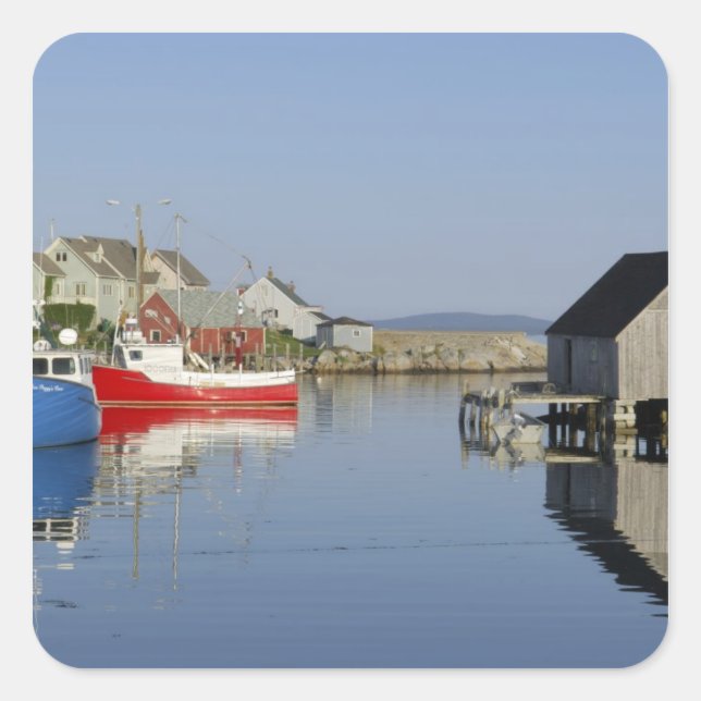 Peggy's Cove, Nova Scotia, Kanada Quadratischer Aufkleber (Vorderseite)